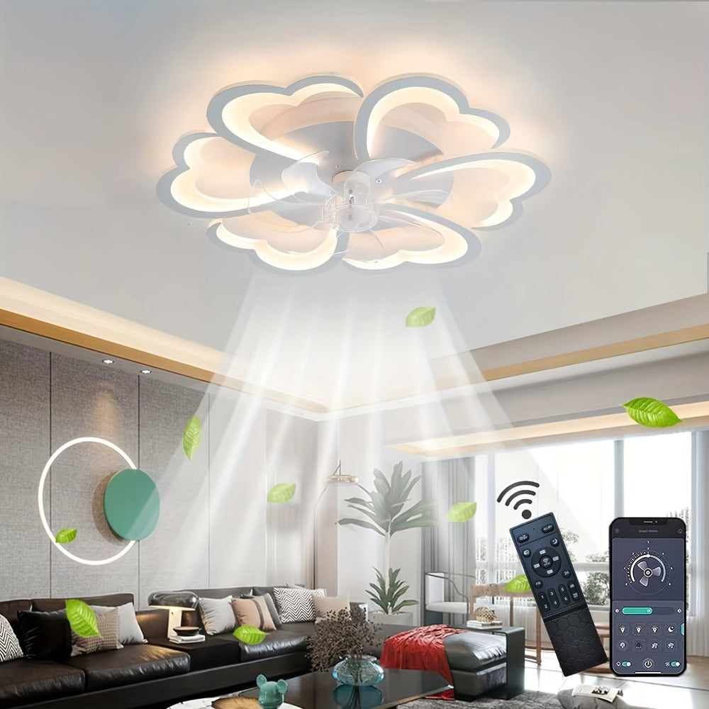 Ventilador de techo con luz LED para sala de estar y dormitorio | control remoto