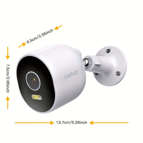 1/2/4 piezas Laxihub 3MP 1296P Cámaras de seguridad Wi-Fi para exteriores, Cámara interior para seguridad del hogar, para vigilancia de puertas domésticas, Audio bidireccional, Almacenamiento en la nube/tarjeta SD, Visión nocturna a todo color, Cámara dig