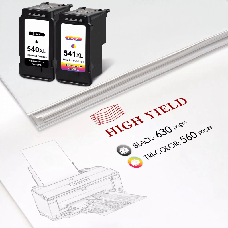 Cartucho de tinta | PG 540 XL CL-541XL Cartuchos 540xl 541xl (2 unidades) Reemplazo para Cartuchos de Impresora Canon 540 541 PG540 CL541 para