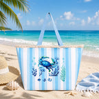 Bolso Tote de playa con estampado de animales marinos, bolso de gran capacidad para mujer, bolso bandolera, ideal para playa, piscina, viajes y uso diario