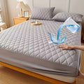 1 Protector de colchón, no incluye funda de almohada ni relleno, diseño de patrón recto impermeable de color sólido, suave y cómodo con tecnología de estampado en relieve sónico, lavable a máquina para dormitorio, hotel, residencia estudiantil, uso en 4 e