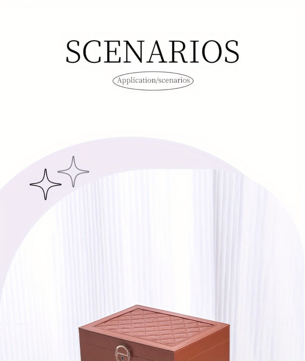 Joyero de tres capas de terciopelo y piel sintética, compacto y portátil para guardar aretes, anillos, collares y otros suministros para hacer joyas
