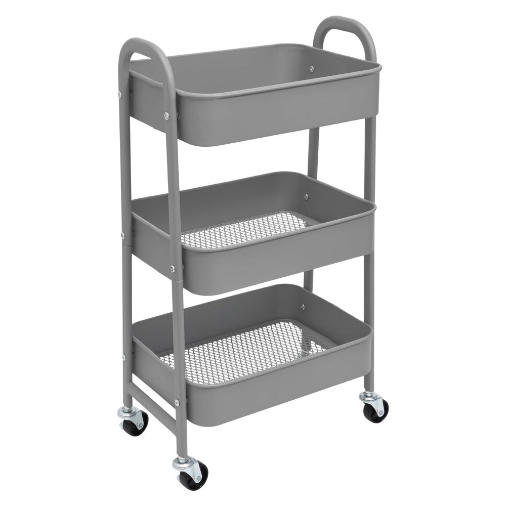 Estantera Metlica Modular de Almacenaje: Organizacin Verstil para Espacios Amplios y Compactos - Acero Galvanizado + 4 Baldas MDF, 70 x 39 x 29cm - 100Kg por Balda Estanteria cesta cesto de Fruta o Multiuso de 3 pisos ( fruta-001)
