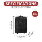 Bolsa de viaje de tela duradera diseñada para flexibilidad con espacio expandible. Viene con ruedas suaves y asas reforzadas para un transporte versátil. Incluye un práctico bolsillo frontal. Disponible en 3 tamaños, perfecta para todas tus necesidades de