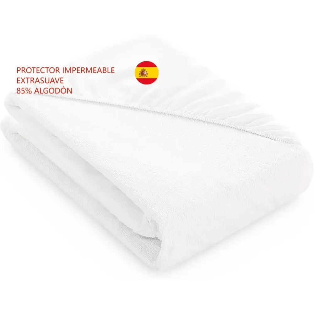 Protector de Colchón – Transpirable e Impermeable,Banda Elástica Ajustable hasta 30 cm