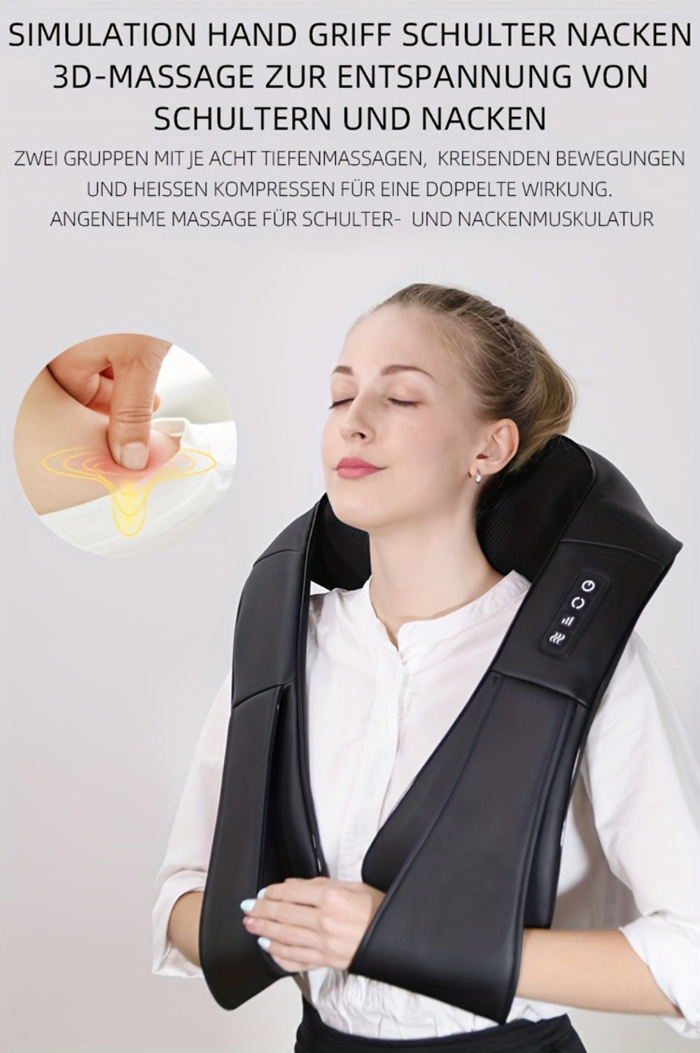 YUNSHAW Masajeador de Cuello con Calor, Masajeador Shiatsu para Cuello, Espalda, Hombro, Pie y Pierna, Masajeador de Amasamiento 3D Profundo para Casa, Oficina y Coche, Regalo Cómodo para Mamá/Papá/Mujeres/Hombres