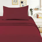 Juego de Sábanas Ligero Suave Fresca 4 Piezas para Cama de 90/105/135/150 cm – 100%Microfibra – Incluye Sábana Bajera Ajustable con borde elástico de 25 cm de profundidad, Sábana Encimera y 2 Fundas de Almohada – Suave, Transpirable y Confortable