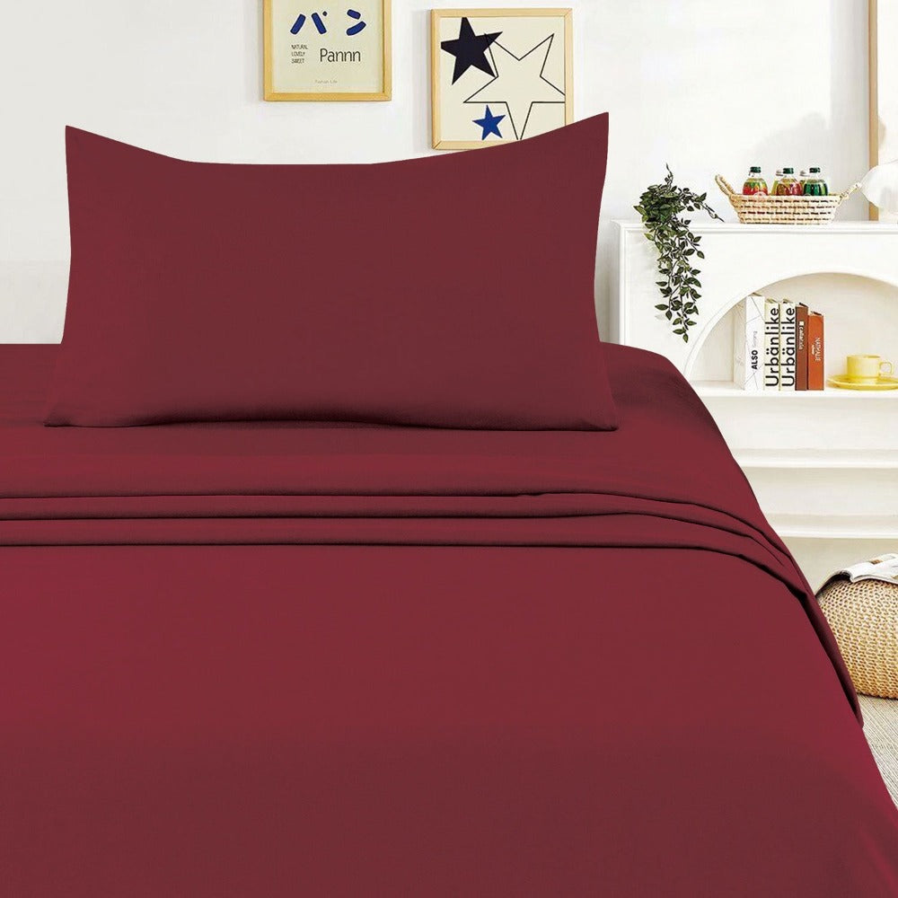 Juego de Sábanas Ligero Suave Fresca 4 Piezas para Cama de 90/105/135/150 cm – 100%Microfibra – Incluye Sábana Bajera Ajustable con borde elástico de 25 cm de profundidad, Sábana Encimera y 2 Fundas de Almohada – Suave, Transpirable y Confortable