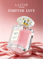 LASTAR Paris Forever Love Perfume 1.86 oz, Aroma Romántico Floral con Rosa, Jazmín, Vainilla y Pachulí, Fragancia Suave y Fresca, Duradera, Elegante Botella de Vidrio Rosa con Tapa Dorada, Regalo Perfecto para Fiestas/Vacaciones para Mujeres