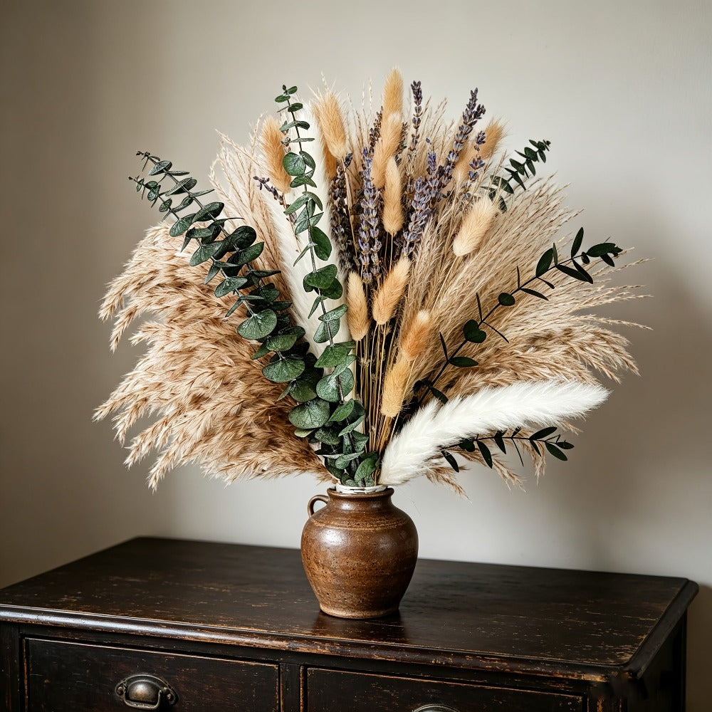 97 piezas de Cebada de las Pampas Boho, Guirnaldas Decorativas, Cebada Natural Seca, Flores Secas de Colas de Conejo, Perfectas para Bodas, Decoraciones de Fiesta Boho y Decoración de Mesa, Decoración del Hogar, Fiesta Rústica de Granja