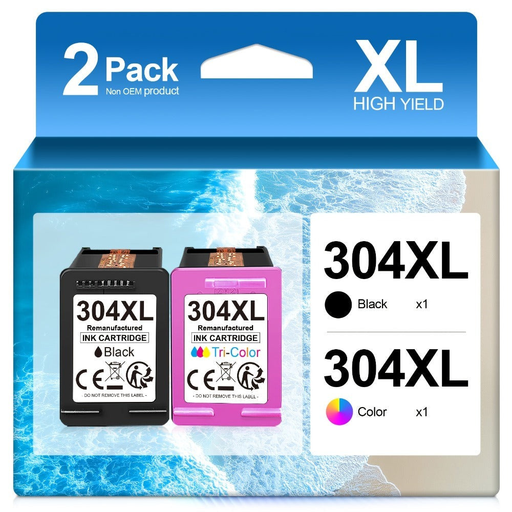 Cartuchos de Impresora Remanufacturados 304XL de Reemplazo para HP 304 XL Multipack y Color Compatibles con Envy 5000 5010 5020 5030 5032, Deskjet 2620 2622 2630 3720 3735 3750 3760 3762 3764