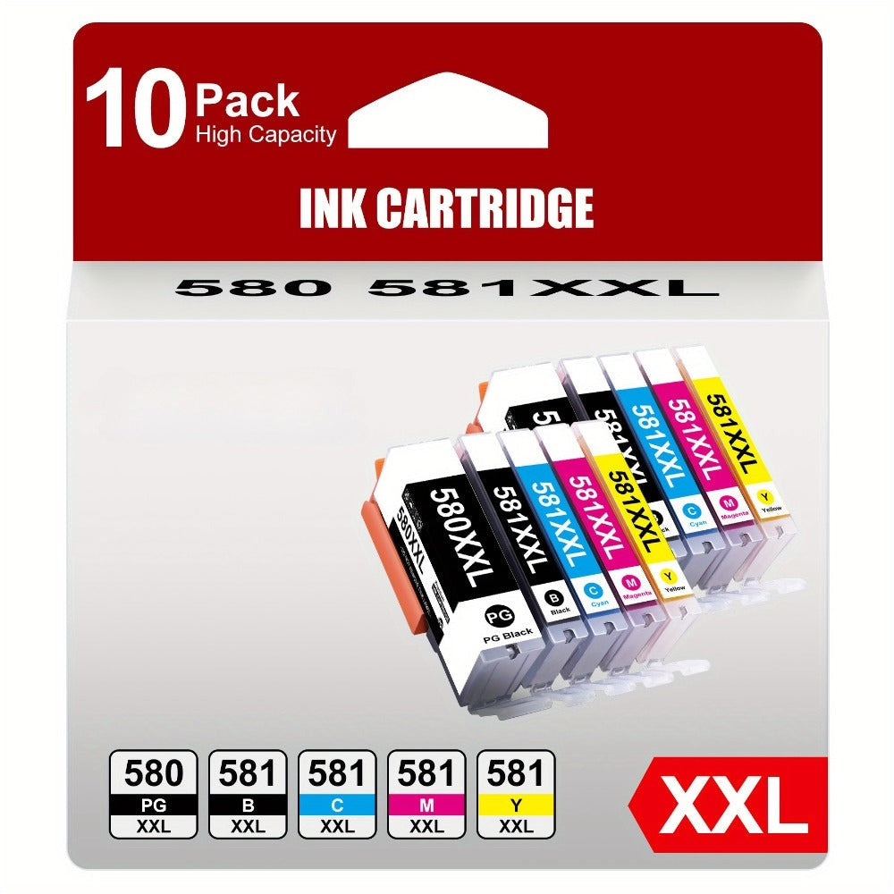 Cartuchos de impresora compatibles PGI-580 CLI-581XXL para Canon 580 581 Multipack para Canon Pixma TS705 TR8550 TS6150 TR7550 TS6250 TR8500 TS8251 TS6350 TS9550 TS6151 TS9551 (10 unidades)
