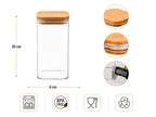 Set de recipientes grandes de vidrio para almacenamiento de alimentos, 4pza.s, 1000Ml | Tarros de cocina altos con tapa de bambú natural y sello de silicona | Contenedores de organización de cocina y despensa para productos secos, espagueti, arroz y cerea
