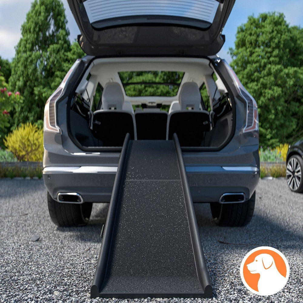CADOCA® Rampa para Perros Coche Maleteros Escalones Plegable Capacidad 90 KG Compacta 156x40cm Ligera Antideslizante