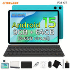 Tabletas Android | Teclast P33 Tablet de 10.1 pulgadas IPS, 9GB (3+6GB Virtual) RAM, 64GB ROM, Android 15, WiFi6, Batería de 6000mAh, Carga