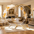 Soporte base de 2 m, trípode circular de metal para fondo, exhibidor de flores y globos, para decoración de fondo de fiesta, escena de boda, soporte de fotografía, aniversario, fiesta temática, Día de San Valentín, Halloween, Navidad, Día de Acción de Gra