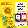 Cartuchos de tinta compatibles con HP 62XL/62, aptos para impresora, funcionan con HP Envy 5540/5640/7640, OfficeJet 5740/5741/5745, 8000/8040, recarga de tóner tricolor y , para impresoras HP 200/250/258, cartucho de tinta de repuesto para ahorrar costos