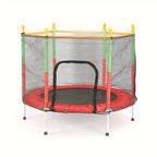 Mini trampolín de 152.4 cm con cubierta de red de seguridad y accesorios, Space Hopper gratuito, para uso en interiores y exteriores, rojo