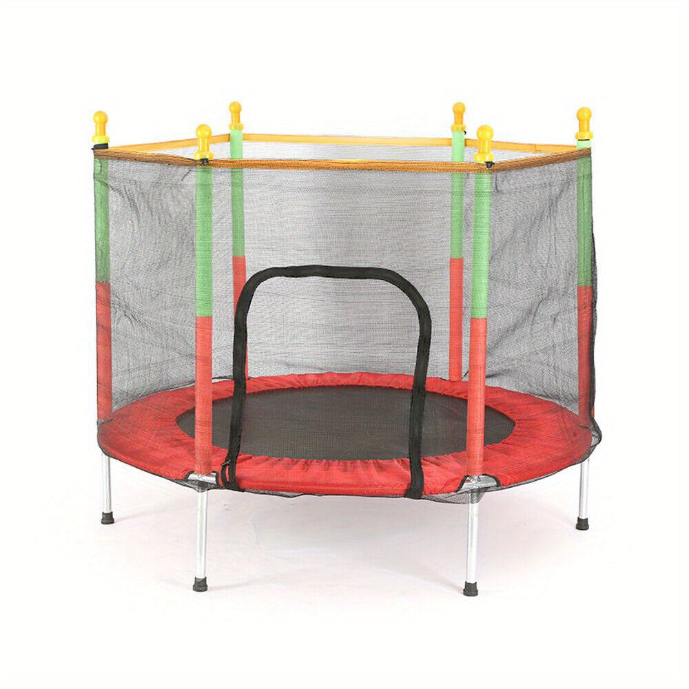 Trampolín de 152.4 cm con cubierta de red de seguridad y salto libre de espacio sin adicionales para uso en interiores y exteriores Rojo