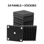 24 Paneles acústicos de alta densidad para insonorizar, 30x30x5 cm, absorbentes de sonido de espuma acústica, aislante acústico para Estudios de Grabación, Salas de Música, Oficinas, Espacios de Juegos, Podcasts, Aulas, Cines en Casa y Paredes de Dormitor