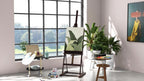 Vinsetto Caballete de madera ajustable en altura 171-230cm Caballete de pintura con almacenamiento de inclinación ajustable 80 máx. marrón