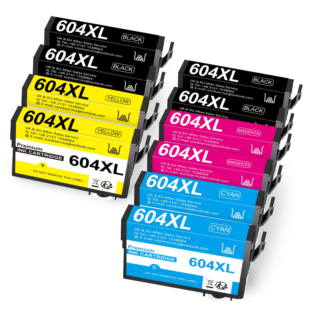 Cartuchos Epson 604XL compatibles, paquete de 10 para XP y Workforce