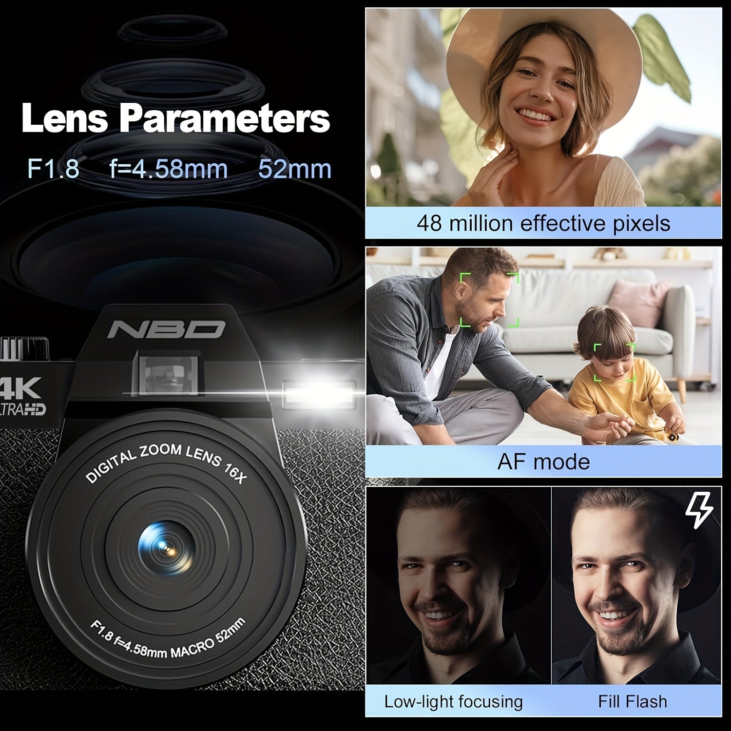 Cámara digital 4K | Fotografía vlogging viajes y creación de contenido