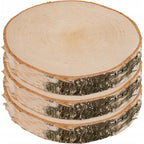 Lámina de Madera de Abedul 17–20 cm con Corteza Natural Redonda | Cortada a Mano, Cruda, Pulida, Producción de Poli | Perfecta para Decoraciones DIY, Adornos, Portavelas, Decoupage, Pirograbado, Transferencia de Fotos, Bodas Boho | Estructura de Veta Únic