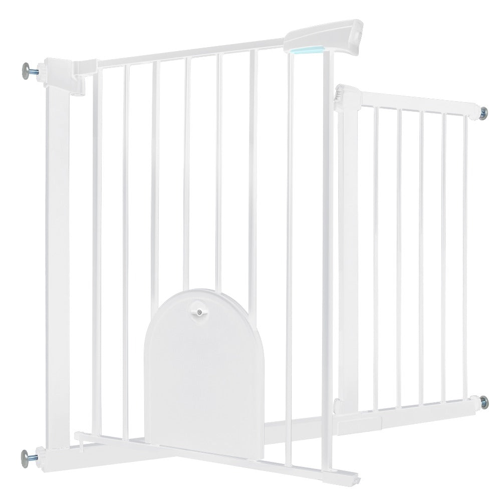Puerta de seguridad para escaleras y puerta para animales, puerta de seguridad N Stop sin taladrar con rejilla de metal