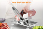 Cortadora de Carne Manual en Acero Inoxidable, Grosor Ajustable, Filo Nítido y Duradera, Fácil de Limpiar, Cortador Multiusos para Reses Bovinas, Ovejas, Verduras e Ingredientes del Hot Pot, Ideal Para Uso Doméstico o Comercial