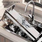 Organizador de especias de pared de 1 pieza con estantes colgantes y frascos para especias - Instalación sin taladro, sistema de almacenamiento de cocina de acero inoxidable que ahorra espacio, adecuado para especias, hierbas, aceites, salsas, organizació