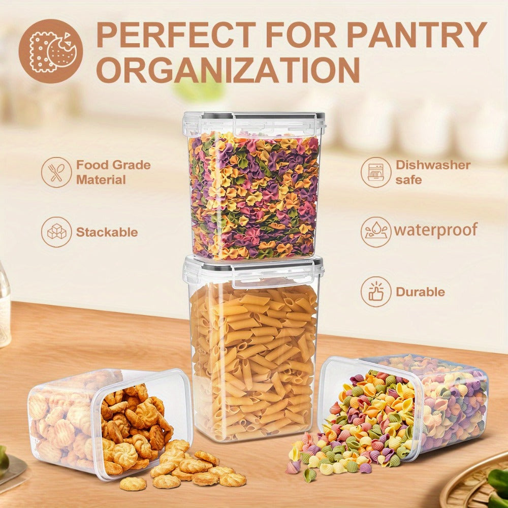 60/48/30/20/18/12 piezas de Recipientes Herméticos para Alimentos con TAPAS - Ideales para Organizar y Almacenar Granos, Arroz, Pasta, Té, Frutos Secos y Café en la Despensa de la Cocina - Incluye Etiquetas y Marcadores (30/24/15/10/9/6 TAPAS + 30/24/15/1