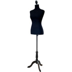 Maniquí de Costura Femenino Ropa Maniquí de Costura Ajustable a 130-168 cm con Trípode de Madera para Fotografía de Moda Exposición de Prendas Negro