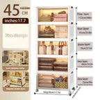 Locker infantil extragrande de 45 cm con puertas con ruedas - Taquilla plegable para dormitorio y guardería para guardar desorden, documentos, juguetes, bocadillos y cajones de plástico para almacenamiento, locker infantil multicapa