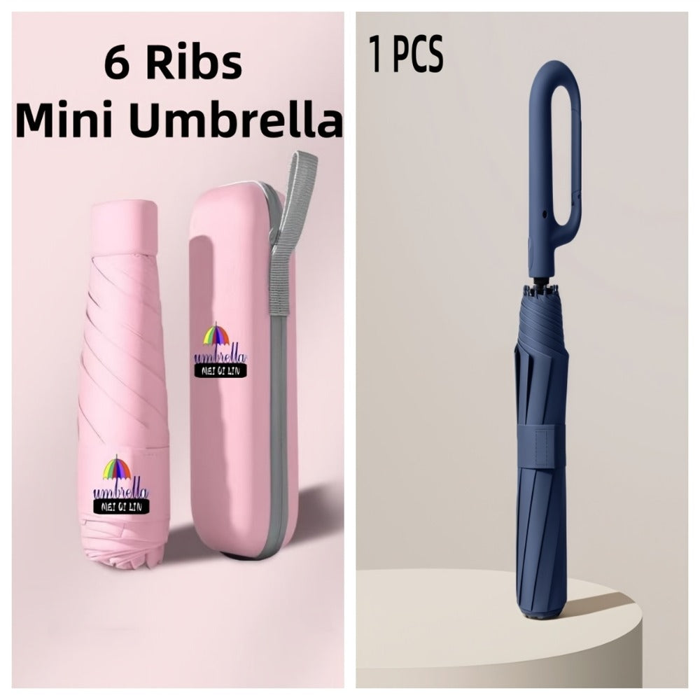 1 y 2 Especificaciones Opcionales, Paraguas Plegable con Hebilla Totalmente Automática, y Protección Solar, Adecuado Tanto para Hombres Como para Mujeres, Paraguas de Viaje, Con un Diámetro de 106cm/41.2 pulgadas Cuando Está Abierto, Robusto y Duradero, P