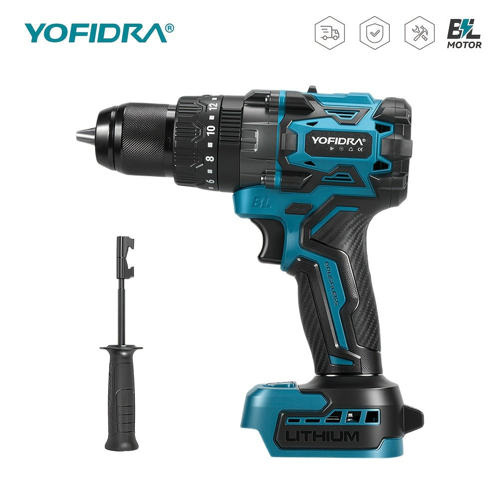 Taladro de Impacto Inalámbrico sin Escobillas, Taladro Inalámbrico Ajustable de 20 Velocidades, Destornillador Eléctrico 3 en 1 con Martillo, Ideal para Decoración de Muebles y Mezcla de Concreto Industrial