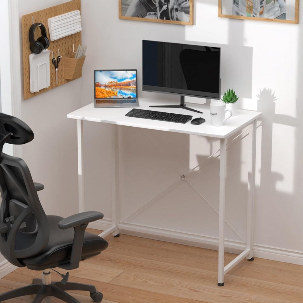 Mesa Escritorio Plegable, Mesa de Oficina Plegable, para Ordenador, Pequeño Mesa Ordenador Plegable Escritorios portátiles para Estudio, Casa Oficina 80x40x75cm
