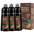 Set de Navidad Imprescindible: 3 Champú Tintorero, 3 en 1, Apto para Hombres y Mujeres, Tinte Instantáneo, 100% Cobertura de Canas, Resultados en Minutos, Para Ambos Sexos, Ingredientes Naturales, Fórmula Sin Amoniaco, Larga Duración 30 Días