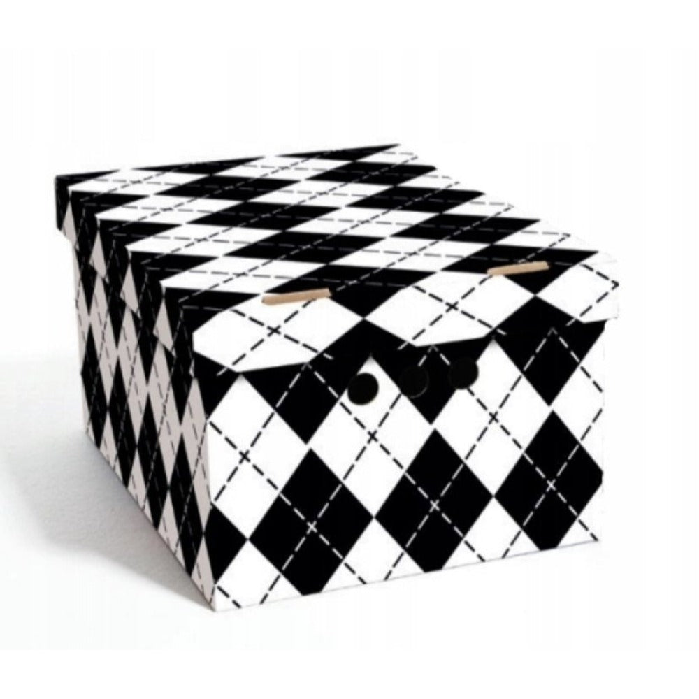 Caja de almacenamiento decorativa de cartón, 1 pieza, con estampado, para ropa, artículos pequeños, documentos, ideal para hogar, oficina o armario, dimensiones: 35x26.3x18.6 cm