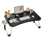 Mesa plegable multifunción para cama y sofá con portavasos, 60×40×28 cm, mesa auxiliar con atril para leer en la cama, bandeja multifunción para ordenador, libros, trabajo y estudio en casa (con cajón / sin cajón)