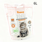 Arena para gatos de tofu, 6L, baja en polvo, sin polvo, fácil de aglomerar, desodorización de larga duración, súper absorbente, se puede tirar directamente al inodoro (original, sabor a manzana, lavanda, limón)