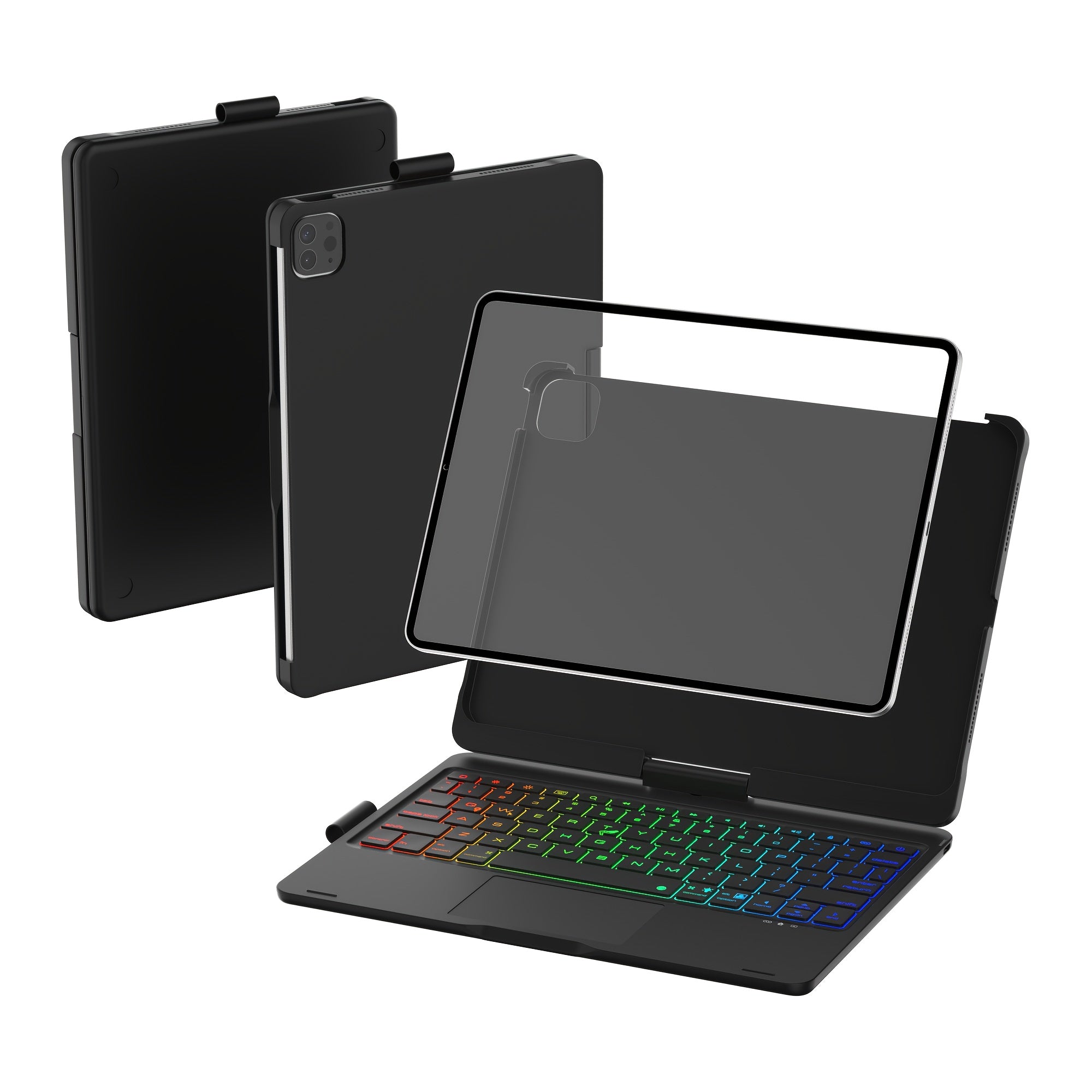 Funda con teclado giratorio para iPad para escritura, estudio y trabajo móvil