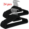 Perchas de terciopelo paquete de 48 perchas antideslizantes, 44 x 23cm , perchas con muescas anchas de hombro, barra para pantalones, gancho giratorio de 360°, ahorro de espacio