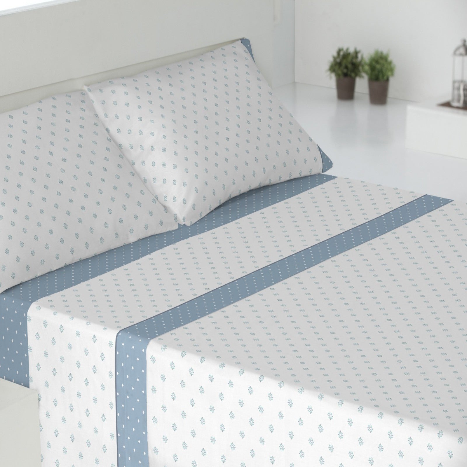 Juego de cama de 3/4 piezas apto para todas las estaciones, que incluye una sábana, una sábana ajustable y fundas de almohada. Medidas: 90 cm, 105 cm, 135 cm, 150 cm y 180 cm