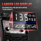 ANDELI 135Amp Máquina de Soldar MIG Flux Mig/Lift Tig/Stick 3-En-1 230V Portátil Sin Gas Multiproceso Soldadora Pantalla Digital LED Máquina de Soldar Inversor IGBT con Soplete Tig
