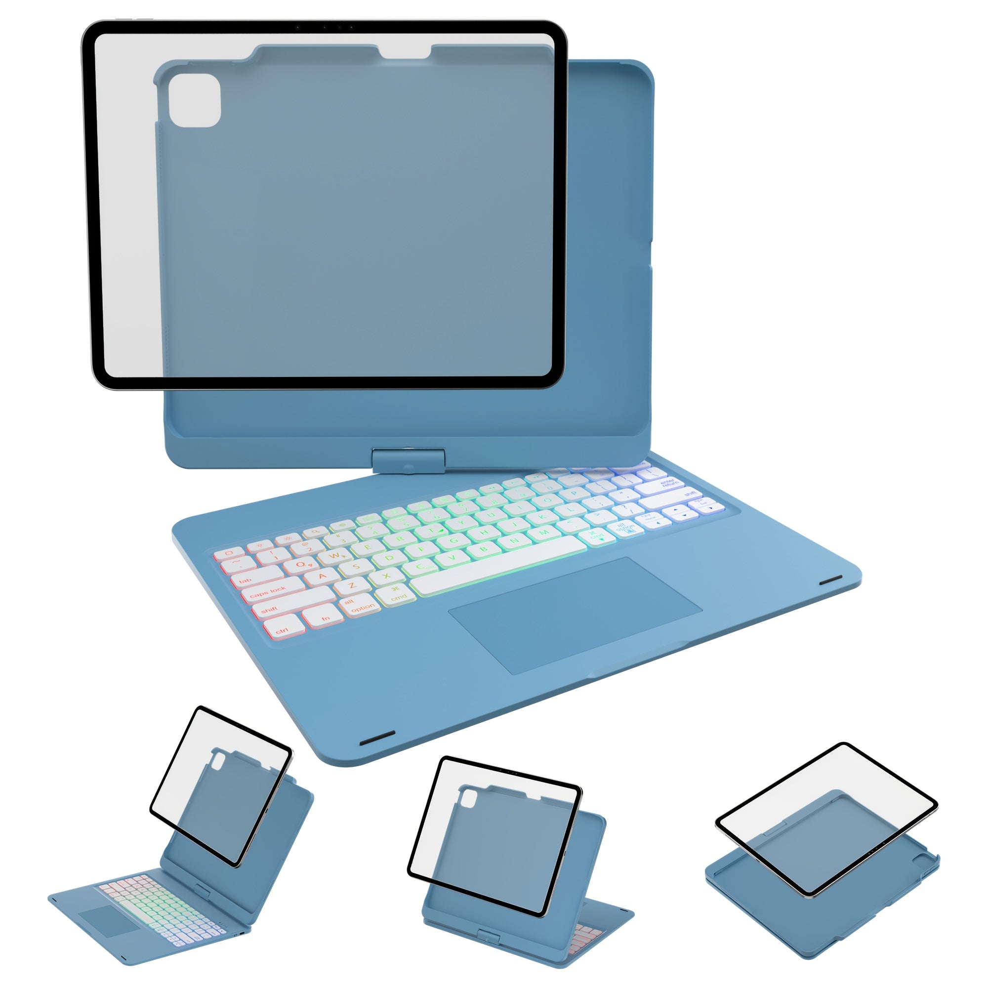 Funda con teclado giratorio para iPad para escritura, estudio y trabajo móvil