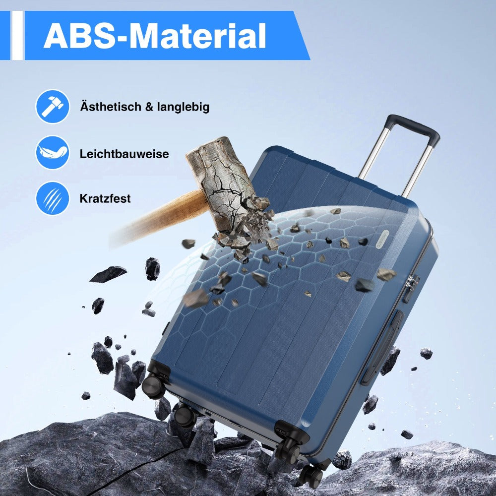 Juego de 5 piezas de equipaje, juego de viaje para trolley de negocios y viajes, cerradura TSA, ruedas de 360°