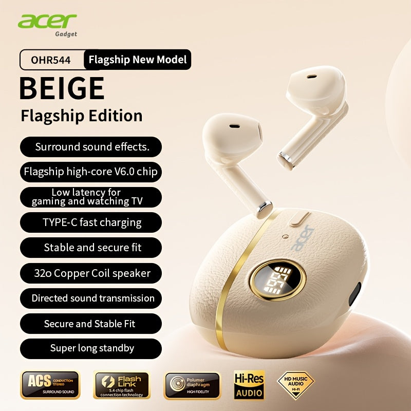 Auriculares Bluetooth | Auriculares inalámbricos Acer OHR544, marca original, decodificación Hi-Fi de alta definición, sonido envolvente 3D