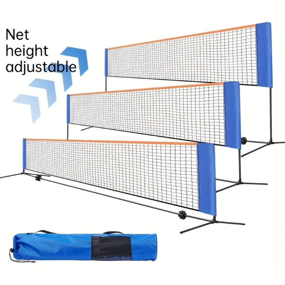 Red de bádminton portátil, red de tenis, ancho 400 cm/500 cm, red de nailon plegable, altura ajustable de 89 a 155 cm, con bolsa de transporte, regalo de Año Nuevo