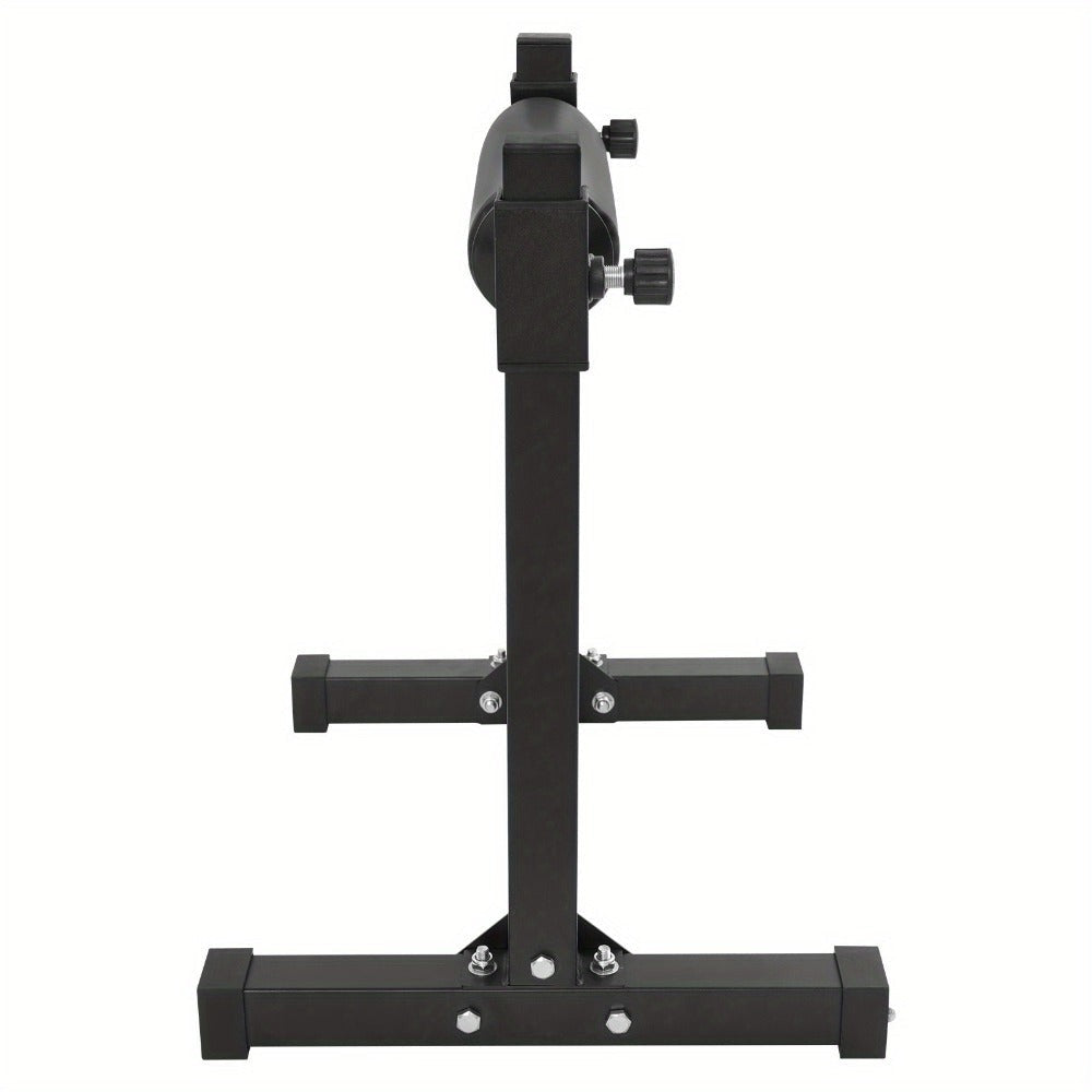 Soporte de sentadilla con pierna ajustable con rueda - Negro, 60,96x56,64x67,06cm, gran capacidad de carga (199,58KG), alfombras antideslizantes, perno de ajuste de altura, ideal para gimnasios y lugares de fitness en casa, sin batería